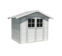 CASETTA DA GIARDINO IN PVC GROSFILLEX "DECO 5" BIANCO E GRIGIO-VERDE 295X261X...