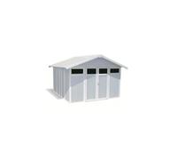 CASETTA DA GIARDINO IN PVC GROSFILLEX "UTILITY 11" GRIGIO-AZZURRO E BIANCO - ...
