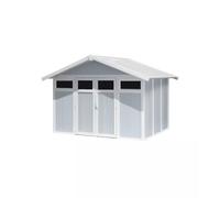 CASETTA DA GIARDINO IN PVC GROSFILLEX "UTILITY 7" GRIGIO-AZZURRO E BIANCO 370...