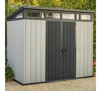 Casetta da Giardino In Resina 340x218x226H Cm box porta attrezzi Grigio scontare