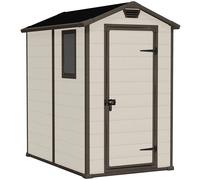 Casetta In Resina Manor 4x6 By Keter Da Esterno, Effetto Legno 1,30 X - Beige