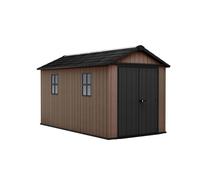 Keter Casetta da Giardino Newton 7513/1375, Effetto Legno Naturale, Porte e Finestre Orientabili, Marrone, 7,8 m², 230x413x246H cm