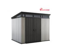 Keter Casetta da Giardino Artisan 9x7, Effetto legno spazzolato, Grigio, 6 m², 277x218x226H cm