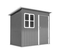 Outsunny Casetta da Giardino in Acciaio Porta con Blocco e Finestra 2.2x1.3m