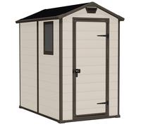 Casetta da Giardino Porta Attrezzi 130x192x198 cm in Resina Effetto Legno Keter Manor 4x6 Beige