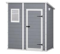 Casetta da Giardino Porta Attrezzi 183,5x111x200,5 cmin Resina Effetto Legno Keter Manor Pent 6x4 Grigia