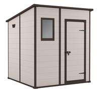 Casetta da Giardino Porta Attrezzi 183,5x185x200 cmin Resina Effetto Legno Keter Manor Pent 6x6 Beige