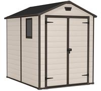 Casetta da Giardino Porta Attrezzi 185,8x236,8x227 cmin Resina Effetto Legno Keter Manor 6x8 Beige