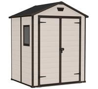 Casetta da Giardino Porta Attrezzi 185x152x226 cmin Resina Effetto Legno Keter Manor 6x5 Beige