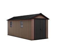 Keter Casetta da Giardino Newton 7517/1775, Effetto Legno Naturale, Porte e Finestre Orientabili, Marrone, 10,3 m², 230x539x246H cm