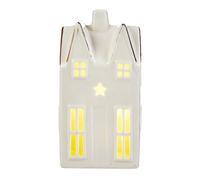Casetta decorativa in ceramica con LED. 9 x 7 x h 16,5 cm - Decor