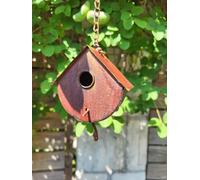 Casetta decorativa per uccelli da appendere, semicircolare, effetto ruggine, ...