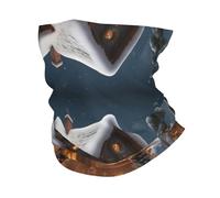 Casetta del villaggio di Natale 3 Stampa Maschera Copertura Freddo Sciarpa Ghetta Sciarpa Sciarpa Antivento Inverno Scaldacollo per Uomo e Donna