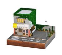 Casetta delle bambole fai da te, kit in miniatura per adulti con illuminazione a LED, puzzle 3D e fermalibri - Set creativo per la decorazione degli scaffali (A)