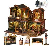 Casetta delle bambole in miniatura, fai da te in legno 3D, mini kit fatto a mano, Tiny House Building Kit Music Movement per gli amanti del regalo (senza custodia antipolvere)