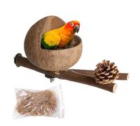 Casetta di cocco per uccelli | Casetta per uccelli, gabbia in noce di cocco - Nido per uccelli di cocco, una gabbia per casetta Nesthaus con cocco tritato, nido per pappagalli e nido per parrocchetto