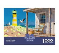 Casetta di legno a forma di faro sulla spiaggia Puzzle in Legno Impermeabile Puzzles Da 1000 Pezzi Regali Per Adulti Sfidanti E Rompicapo Giochi Educativi