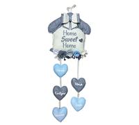 Casetta fuoriporta personalizzata con nomi, Fuoriporta Home sweet Home toni del grigio e righiami dell' azzurro, Dietro porta personalizzato, Casetta fuoriporta con cuoricini pendenti Pri Frog