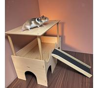 Casetta in legno per criceti, cuccia per piccoli animali, ricci, criceti e