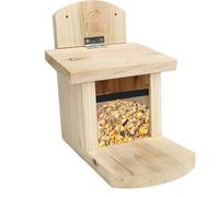 Casetta in legno per scoiattolo, resistente alle intemperie, con rivestimento in olio di lino, stabile stazione di scoiattolo con fori di ventilazione per giardino, terrazza, balcone, amanti della