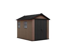 Keter Casetta da Giardino Newton 759/975, Effetto Legno Naturale, Porte e Finestre Orientabili, Marrone, 5,2 m², 230x287x246H cm
