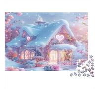 Casetta Innevata da Fiaba Puzzle 1000 Pezzi Carta Puzzle per Adulti Scena Invernale Fantastica Gioco di Puzzle 1000 Pezzi Relax Regalo Casa 52x38cm/1000pcs