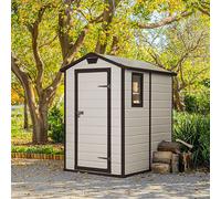 Casetta In Resina Manor 4x6 By Keter Da Esterno, Effetto Legno 1,30 X - Beige