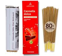 Casetta Natalizia Incenso Cannella Candy - (80 bastoncini naturali) pulito niente carbone, Vaniglia speziata e cremosa e saporito incenso al mandarino, fiori riciclati | incenso natalizio