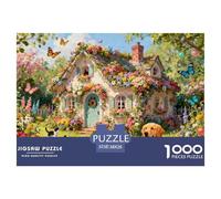 Casetta nel Giardino Incantato Puzzle in Legno Impermeabile DIY Puzzles Da 1000 Pezzi Regali Per Adulti Sfidanti E Rompicapo Per Decorazioni Domestiche