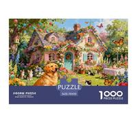 Casetta nel Giardino Incantato Puzzle in Legno Impermeabile DIY Puzzles Da 1000 Pezzi Regali Per Adulti Sfidanti E Rompicapo Per Decorazioni Domestiche