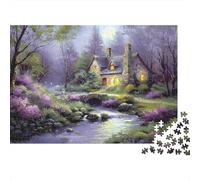 Casetta nella Foresta Puzzle 1000 Pezzi Carta per Adulti Ruscello Set Puzzle 1000 Pezzi Relax Concentrazione Decorazione Regalo 52x38cm/1000pcs