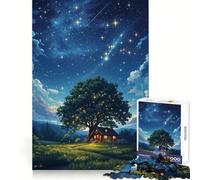 Casetta nella notte stellata - Puzzle per adulti da 1000 pezzi - Gioco di abilità e ragionamento - Lento e divertente - Taglio preciso - Pezzo da collezione 38x26cm
