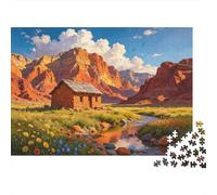 Casetta nella Valle Puzzle 1000 Pezzi Gioco di Puzzle 1000 Pezzi Carta Adulti Torrente Puzzle per Famiglia 70x50cm/1000pcs
