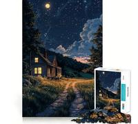 Casetta notturna Puzzle da 1000 pezzi per adolescenti Giocattolo che stimola la logica Antistress Bordo di qualità Articolo dei desideri di Babbo Natale (50x75cm)