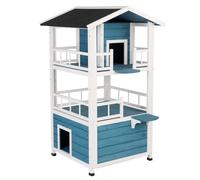 Casetta Penthouse - L 72 x P 72 x H 124 cm - blu/bianco