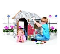 Casetta per Bambini Fattoria in Carta da Colorare 87x71x88 cm Bianco