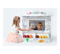 Casetta per Bambini Mini Market in Carta da Colorare 97,5x90x82,5 cm Bianco