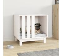 vidaXL Casetta per Cani bianco 60x45x57 cm in Legno Massello di Pino