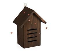 Relaxdays Casetta per Coccinelle, Hotel per Insetti Giardino, in Legno di Abete, da Appendere, 25x18,5x12 cm, Marrone