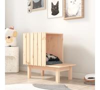 Casetta per Gatti 60x36x60 cm in Legno Massello di Pino