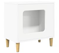 Casetta per gatti bianca, in legno, 51 x 30 x 52 cm, interno con design robusto, spaziosa, durevole, ideale come rifugio per gatti, mobile moderno per soggiorno e appartamento