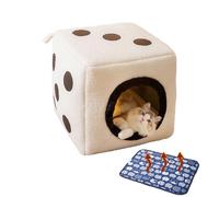 Casetta per Gatti Cuccia per Gatti Riscaldata Elettricamente Modellabile a Dadi, Due Modi di Utilizzare Il Nido Termico per Animali con Cuscinetto Riscaldante Rimovibile, Morbido Rifugio per Gatti ( C