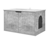 Casetta per gatti in cemento, in legno, 85 x 55 x 50,5 cm, per interni, con struttura stabile, ideale come rifugio, superficie di gioco e sdraio per gatti in soggiorno, con kit di montaggio incluso