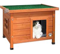 ® Casetta per Gatti in Legno Con Finestra in Plexiglas, Cuccia Da Esterno Casa p