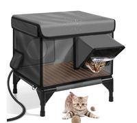 Casetta per Gatti Riscaldata, Rifugio Isolante per Gatti Selvatici, Resistente alle Intemperie con Due Uscite, Porta di Sicurezza per Fuga e Serratura Magnetica - Ideale per l'Inverno