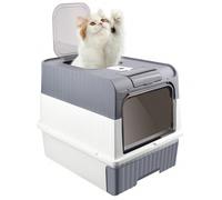 Casetta per lettiera per gatti XXL antiodore, lettiera per gatti con coperchio e paletta, 1 sacchetto deodorante in omaggio, nero 1. Design completamente chiuso per bloccare l'emissione di odori2. Aum