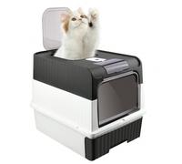 Casetta per lettiera per gatti XXL antiodore, lettiera per gatti con coperchio e paletta, 1 sacchetto deodorante in omaggio, nero 1. Design completamente chiuso per bloccare l'emissione di odori2. Aum