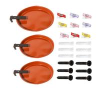 Casetta per montata con albero - per il bagno degli, per esterni, 3 pezzi | Ciotole per l'acqua per il giardino, il balcone, il prato, la terrazza, gli alberi da parete per