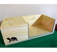 CASETTA PER TARTARUGHE DI TERRA CON TERRARIO 60x30x20 E LATO A VISTA