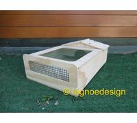 CASETTA PER TARTARUGHE DI TERRA CON TERRARIO E RETE 60x40x20